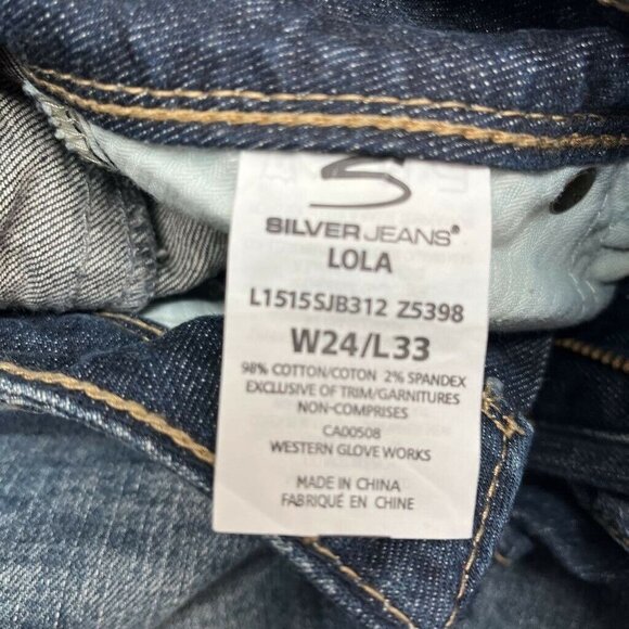Silver Lola Flare Jeans Womens 24X33 Blue Stretch Original Curvy Fit Denim New - Picture 9 of 12